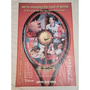The Nike Cup ’96 - Tennis poster - Signed: Agassi, Sampras, Courier, McEnroe